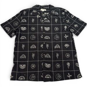 Cotton On Black and White Embroidered Graphic Cotton Men's Shirt M